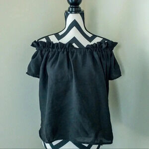 D&K Ade Black Off the Shoulder Top Small
